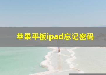 苹果平板ipad忘记密码