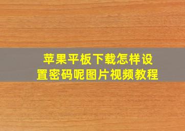 苹果平板下载怎样设置密码呢图片视频教程