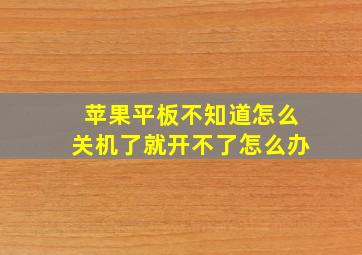 苹果平板不知道怎么关机了就开不了怎么办