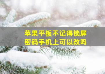 苹果平板不记得锁屏密码手机上可以改吗