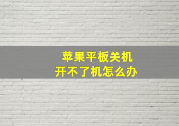 苹果平板关机开不了机怎么办