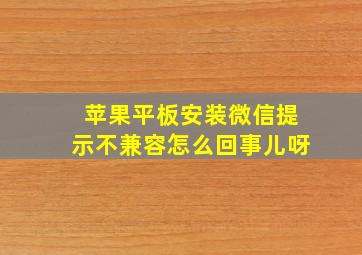 苹果平板安装微信提示不兼容怎么回事儿呀