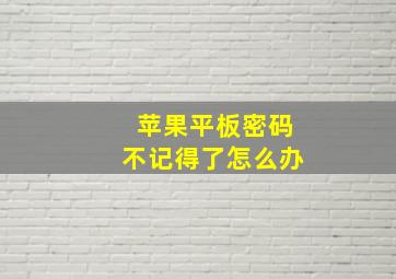 苹果平板密码不记得了怎么办