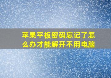 苹果平板密码忘记了怎么办才能解开不用电脑