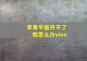 苹果平板开不了锁怎么办vivo