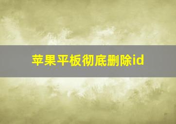 苹果平板彻底删除id