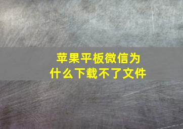 苹果平板微信为什么下载不了文件