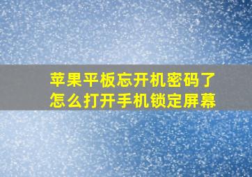 苹果平板忘开机密码了怎么打开手机锁定屏幕