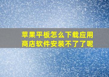 苹果平板怎么下载应用商店软件安装不了了呢