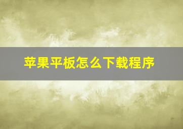 苹果平板怎么下载程序