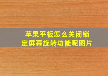 苹果平板怎么关闭锁定屏幕旋转功能呢图片