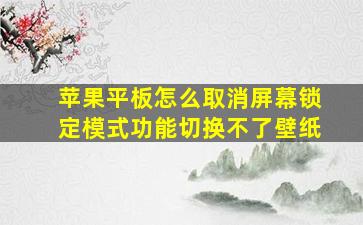 苹果平板怎么取消屏幕锁定模式功能切换不了壁纸