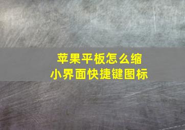 苹果平板怎么缩小界面快捷键图标