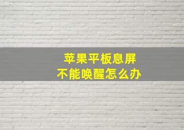 苹果平板息屏不能唤醒怎么办