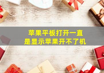 苹果平板打开一直是显示苹果开不了机