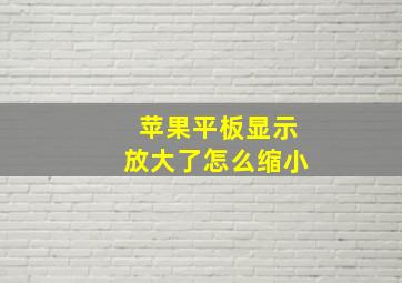 苹果平板显示放大了怎么缩小