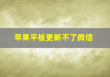 苹果平板更新不了微信