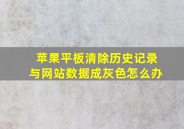 苹果平板清除历史记录与网站数据成灰色怎么办