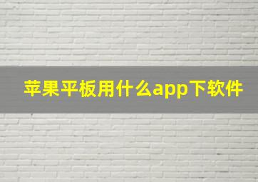 苹果平板用什么app下软件