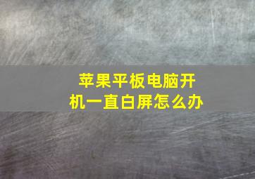 苹果平板电脑开机一直白屏怎么办