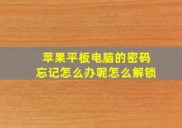 苹果平板电脑的密码忘记怎么办呢怎么解锁