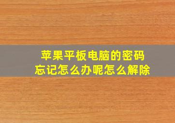 苹果平板电脑的密码忘记怎么办呢怎么解除