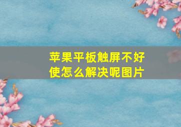 苹果平板触屏不好使怎么解决呢图片