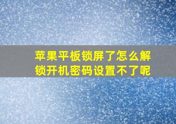 苹果平板锁屏了怎么解锁开机密码设置不了呢