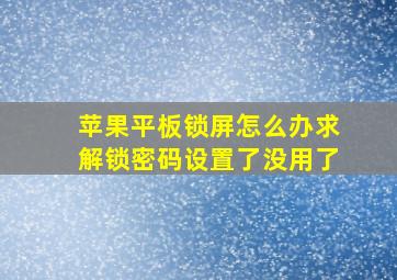 苹果平板锁屏怎么办求解锁密码设置了没用了