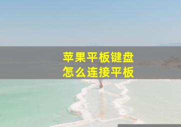 苹果平板键盘怎么连接平板