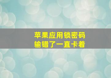 苹果应用锁密码输错了一直卡着