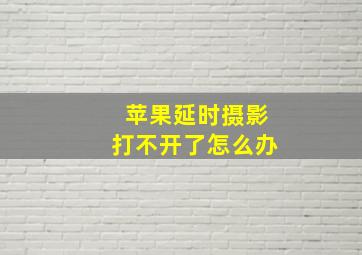 苹果延时摄影打不开了怎么办