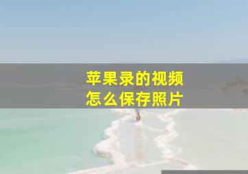 苹果录的视频怎么保存照片