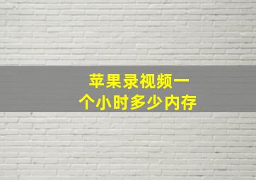 苹果录视频一个小时多少内存