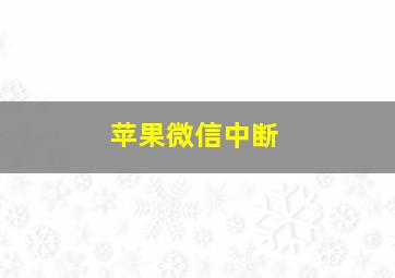 苹果微信中断