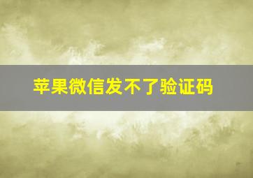 苹果微信发不了验证码