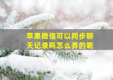 苹果微信可以同步聊天记录吗怎么弄的呢