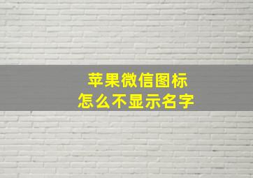 苹果微信图标怎么不显示名字