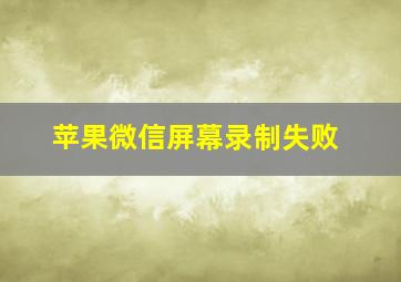 苹果微信屏幕录制失败