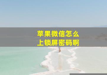 苹果微信怎么上锁屏密码啊