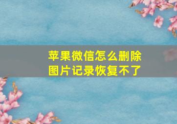 苹果微信怎么删除图片记录恢复不了