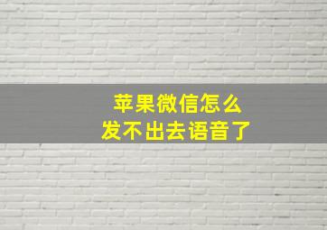 苹果微信怎么发不出去语音了