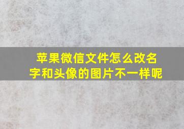 苹果微信文件怎么改名字和头像的图片不一样呢