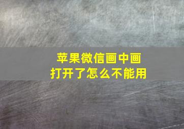 苹果微信画中画打开了怎么不能用