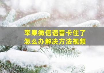 苹果微信语音卡住了怎么办解决方法视频