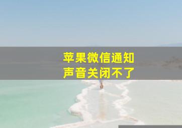 苹果微信通知声音关闭不了