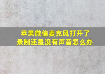 苹果微信麦克风打开了录制还是没有声音怎么办