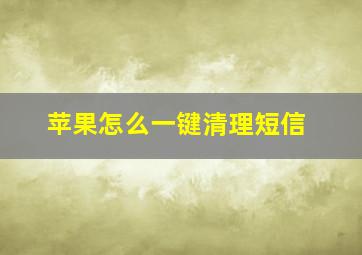 苹果怎么一键清理短信