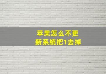 苹果怎么不更新系统把1去掉