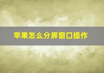 苹果怎么分屏窗口操作